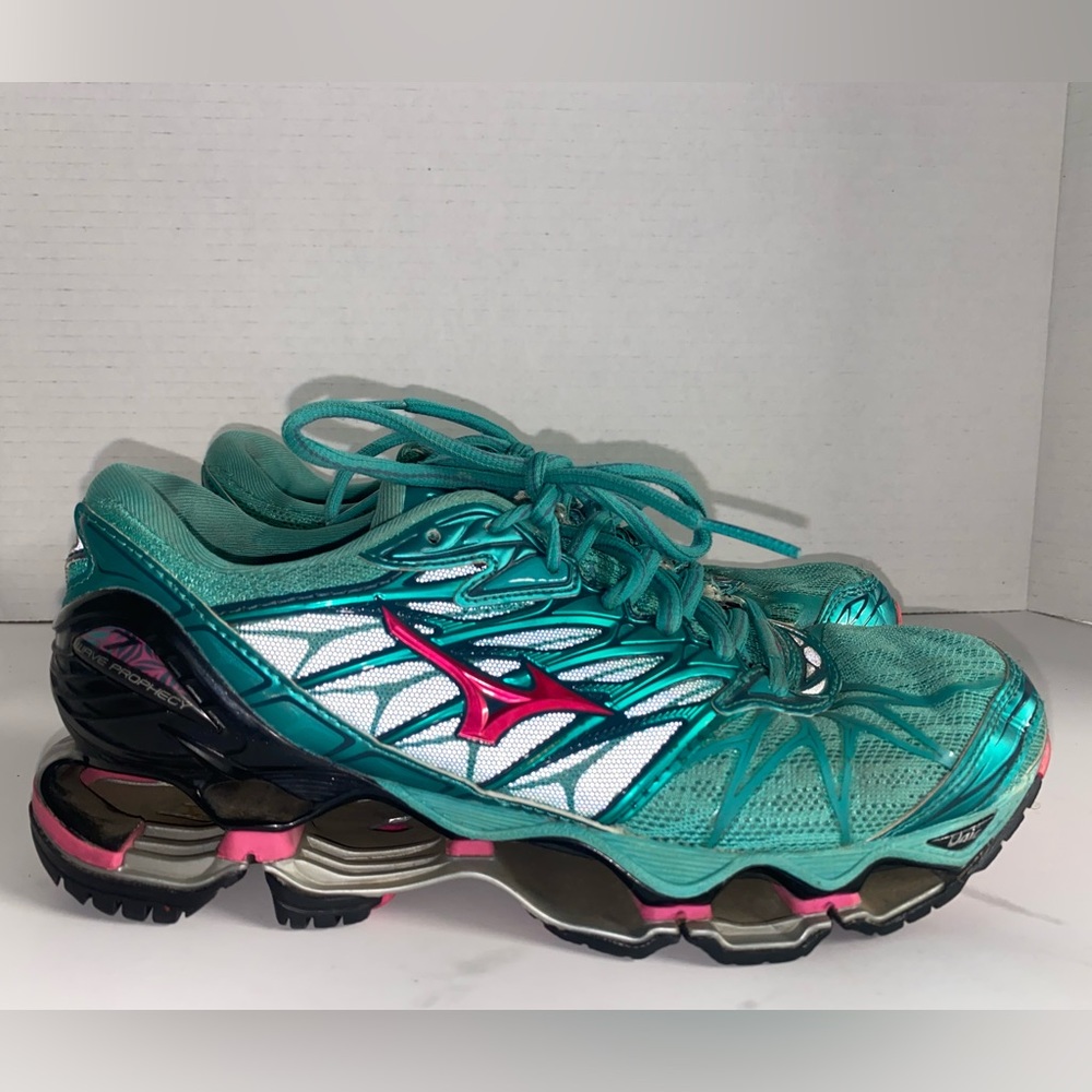 Mizuno Wave Prophecy 7 Seafoam Pink Green Running Shoes Women's Size 7